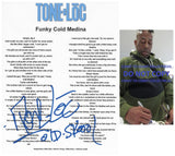 Tone Loc Signed Funky Cold Medina Lyrics Sheet COA Exact Proof Autographed