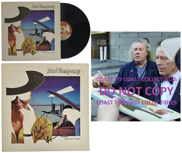 Simon Kirke Signed Bad Company Desolation Angels Album COA Exact Proof Autographed Vinyl Record