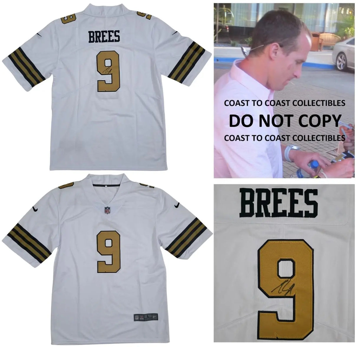 Drew Brees Signed New Orleans Saints Football Jersey COA Proof