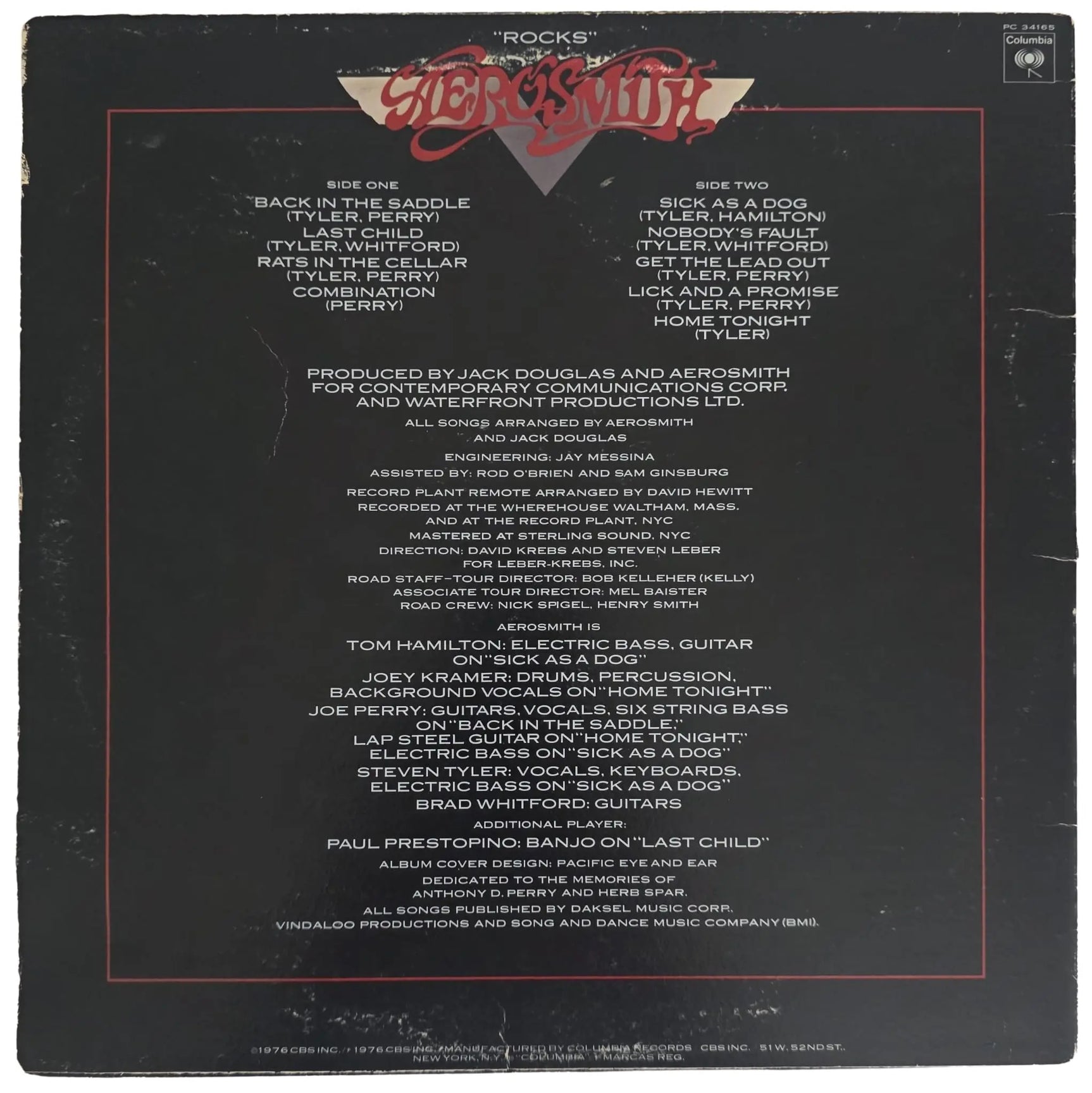 Steven Tyler Signed Aerosmith Rocks Album COA Proof Autographed Vinyl Record
