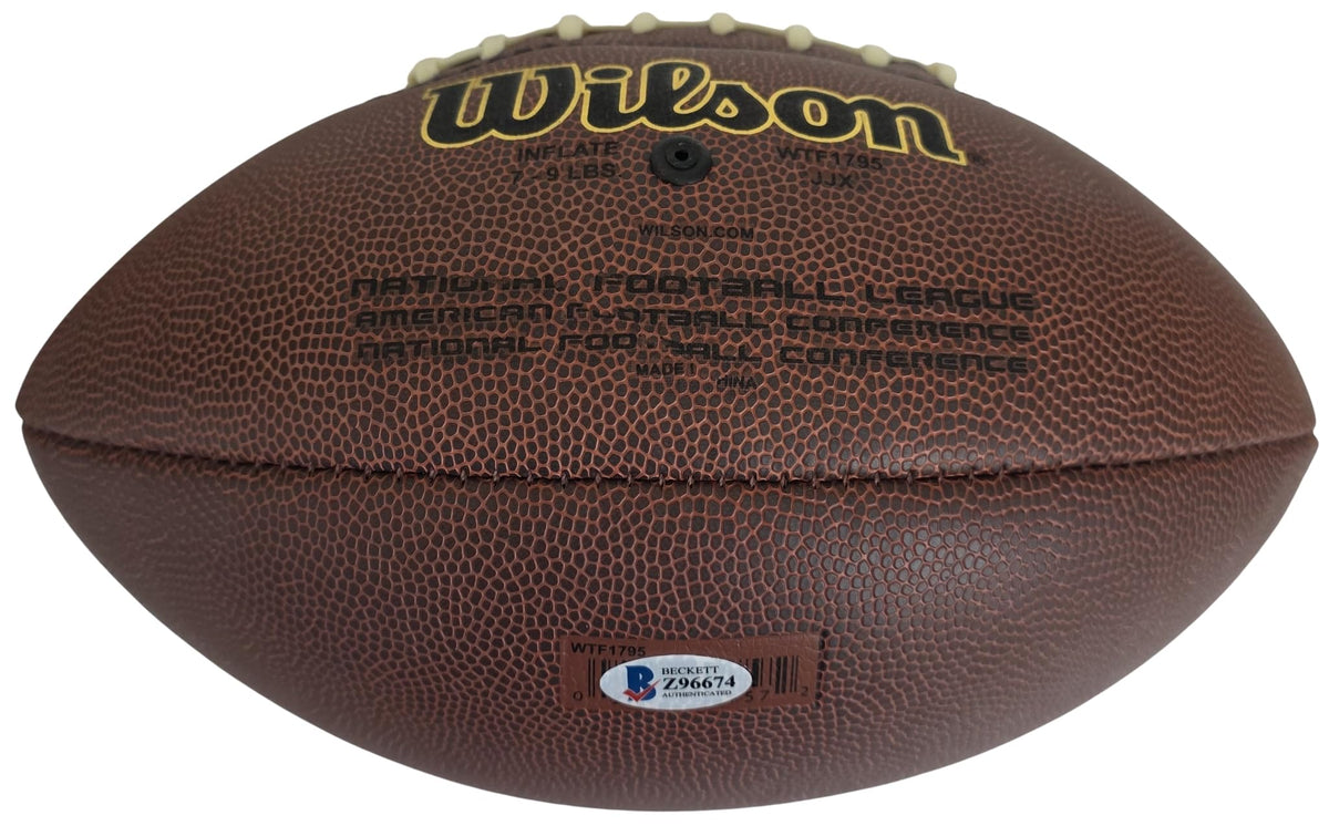 Steve Largent Signed Football Proof Beckett COA Autographed Seattle Seahawks Tulsa Golden Hurricane