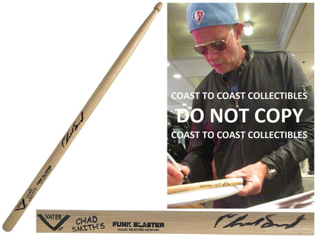 Chad Smith Signed Drumstick COA Proof Autographed Red Hot Chili Pepper Drummer.