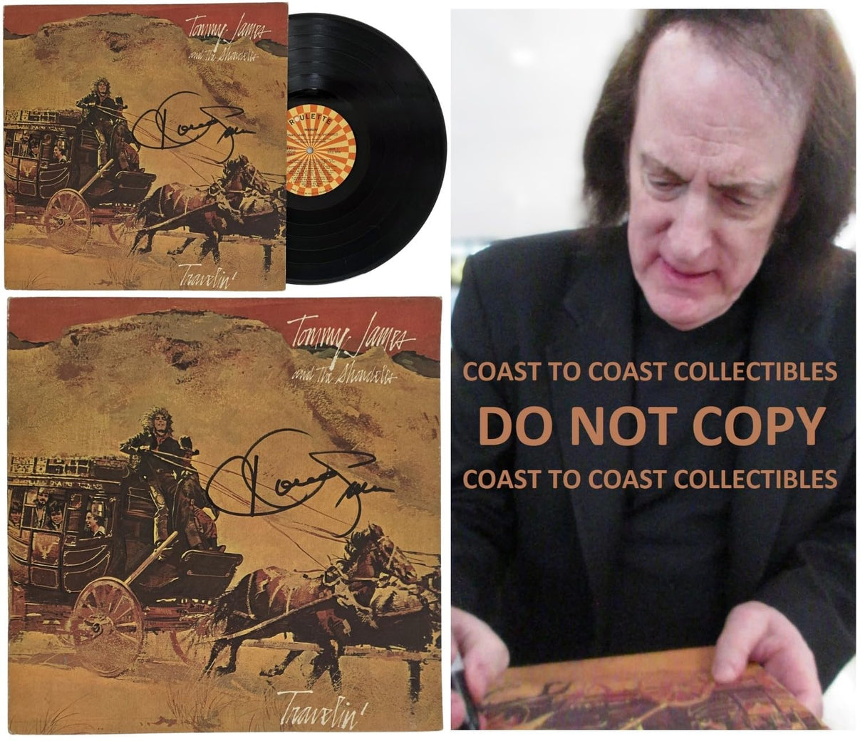 Tommy James Signed Midnight Train Album COA Exact Proof Autographed Vinyl Record