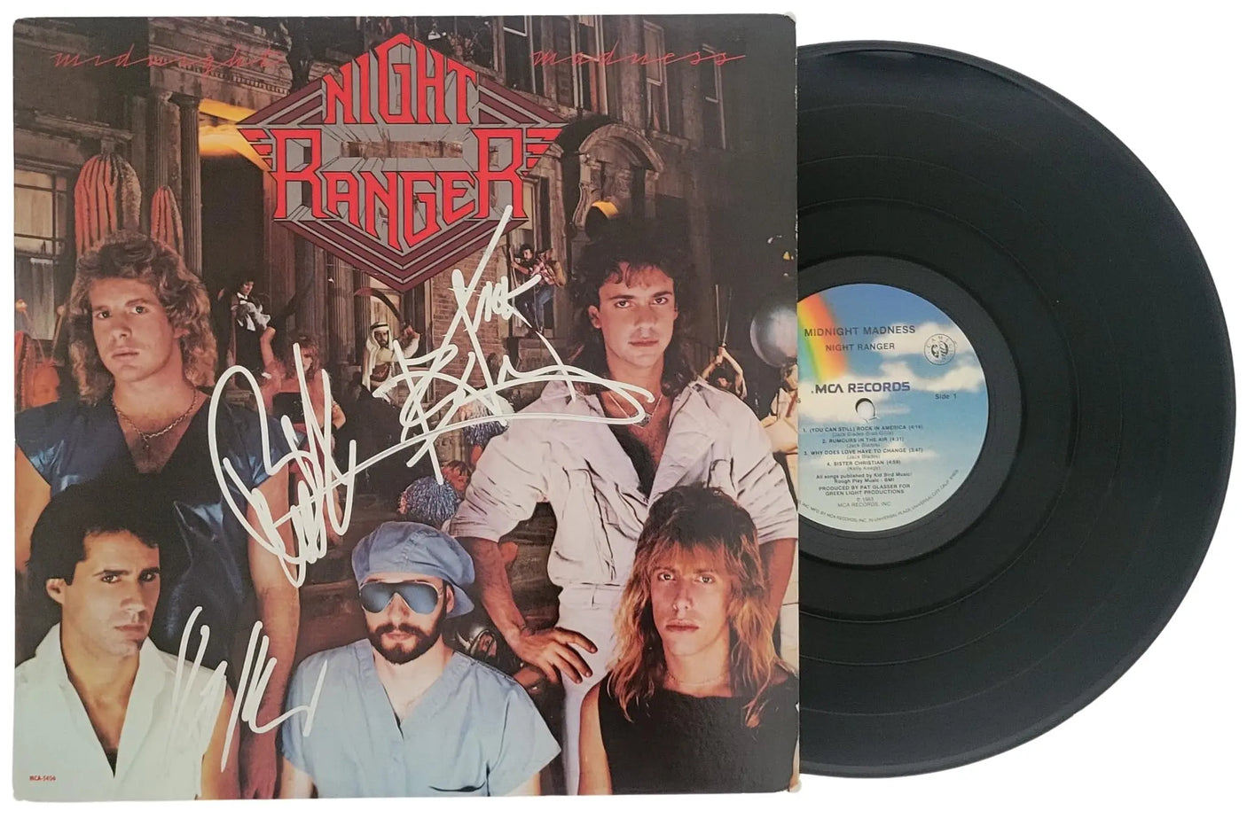 Night Rangers Band Signed Midnight Madness Album COA Proof Autographed Vinyl Record