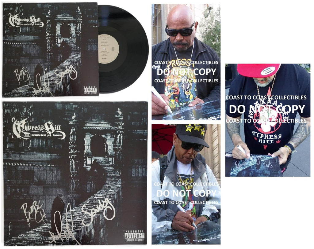 Cypress Hil Signed Temples of Boom Album COA Autographed Vinyl Record Proof Sen Dog,B - Real,Eric Bobo