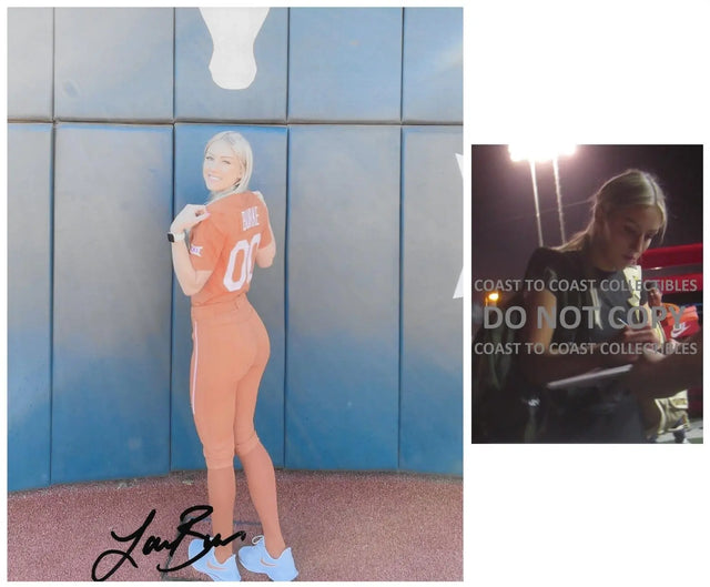 Lauren Burke signed 8x10 softball photo COA Proof autograhed Model.. Longhorns