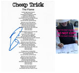 Robin Zander Signed The Flame Lyrics Sheet COA Proof Autographed Cheap Trick