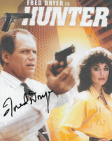 Fred Dryer Signed Hunter Sgt Rick Hunter 8x10 photo Exact Proof COA Autographed STAR