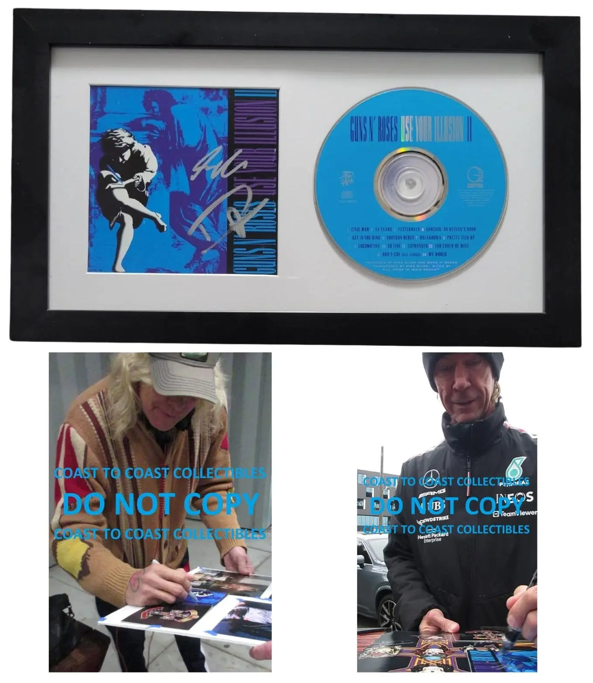 Duff McKagan Steve Adler Signed G.N.R Use Your Illusion II CD Proof COA Framed Gun N Roses Autographed