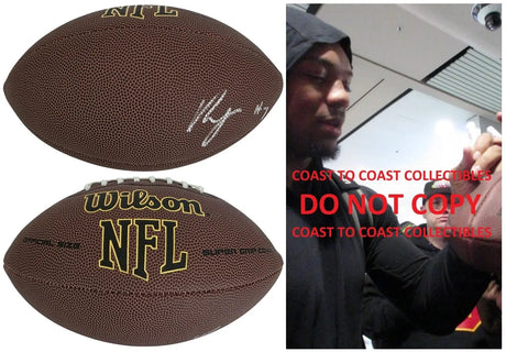 Bijan Robinson Signed Football Proof COA Autographed Atlanta Falcons Texas Longhorns