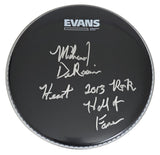 Michael Derosier Heart HOF Drummer Signed Drumhead COA Exact Proof Autographed
