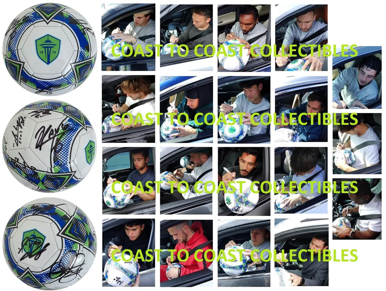 2025 Seattle Sounders FC Team Signed Logo Soccer Ball Exact Proof COA Autographed