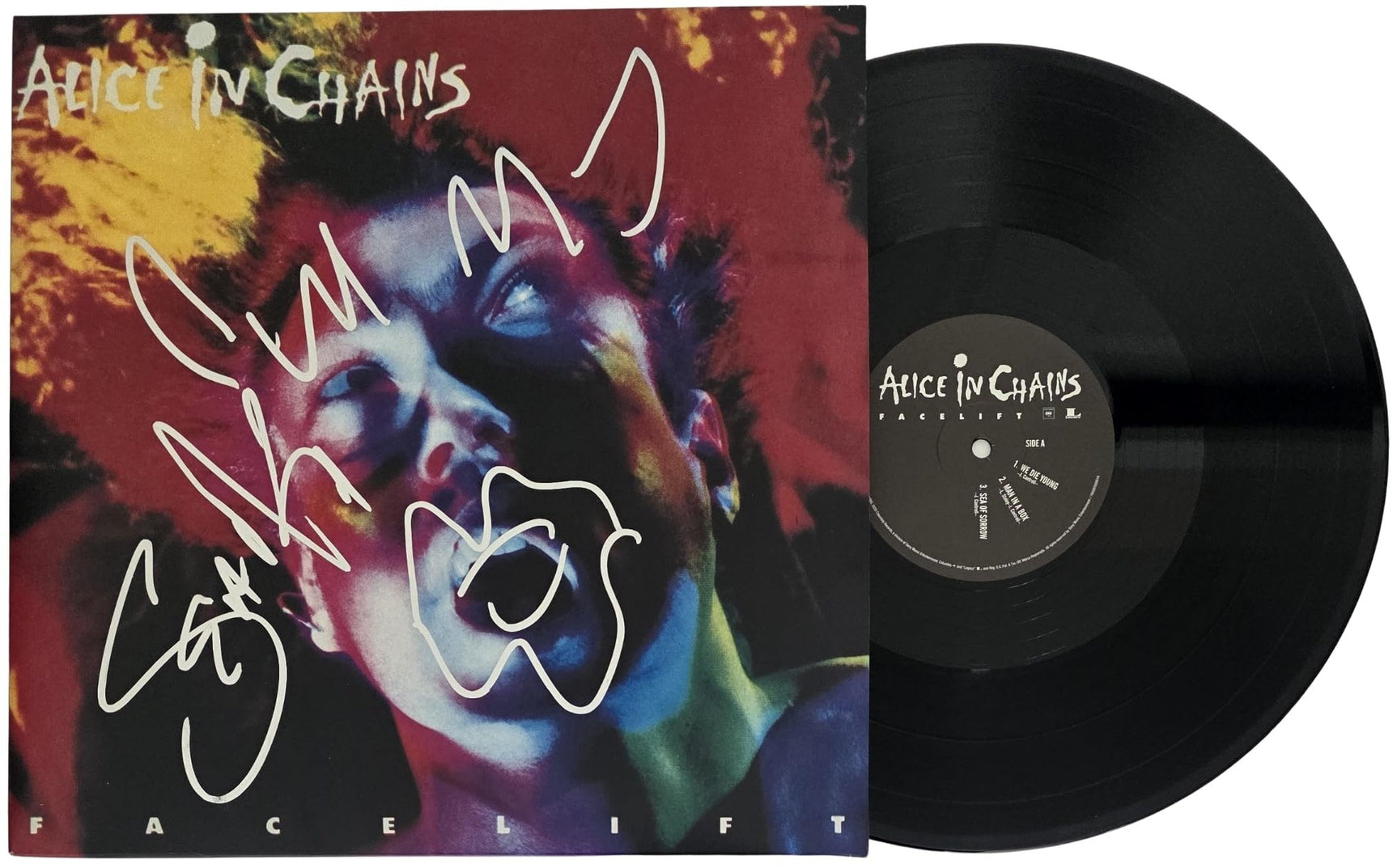 Sean Kinney Signed Alice In Chains Facelift Album COA Proof Autographed Vinyl Record Alice In Chains