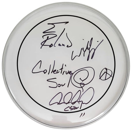 Collective Soul Band Signed 12'' Drumhead COA Proof Autographed Ed Roland Dean Roland Will Turpin