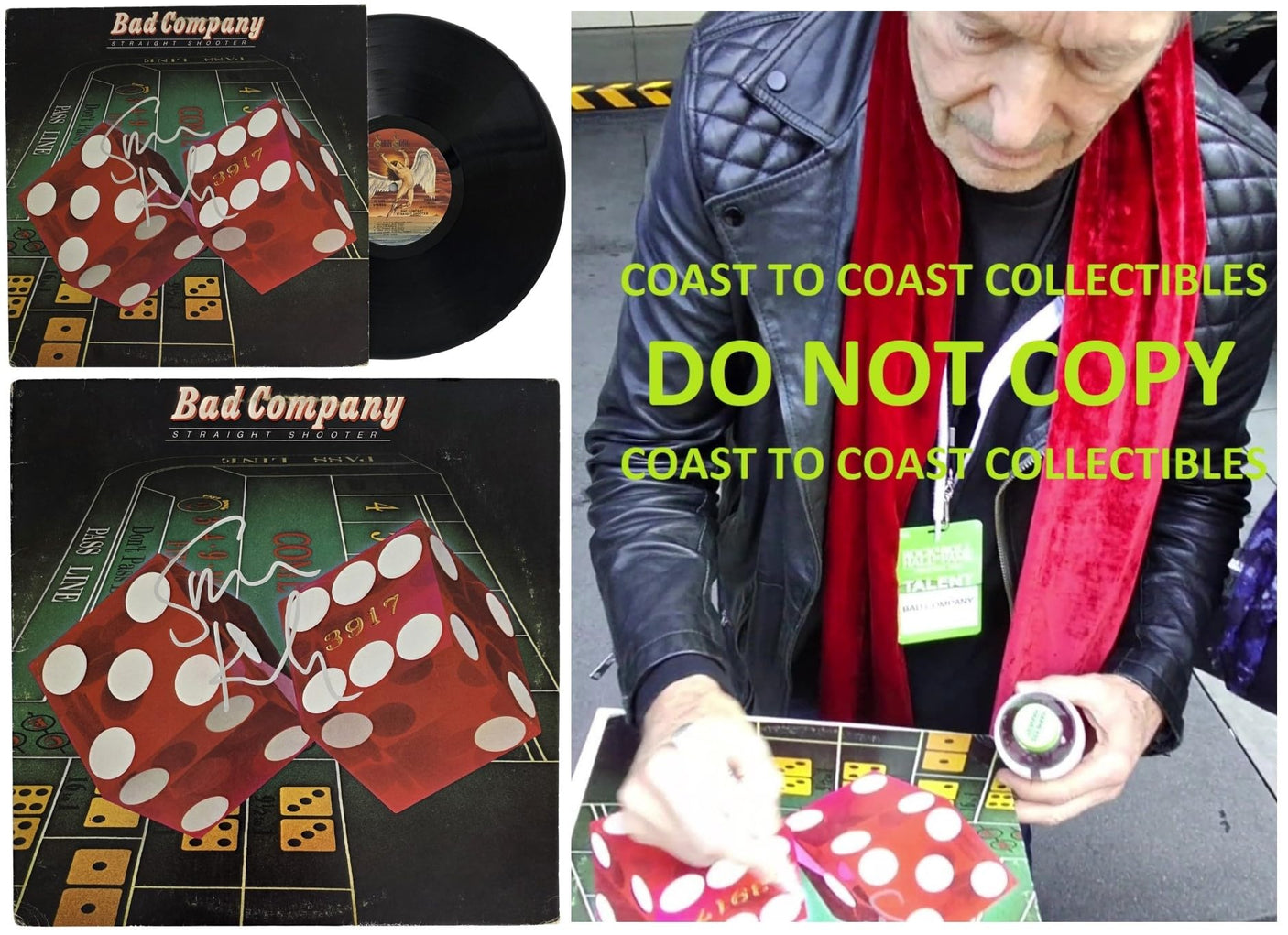 Simon Kirke Signed Bad Company Straight Shooter Album COA Exact Proof Autographed Vinyl Record
