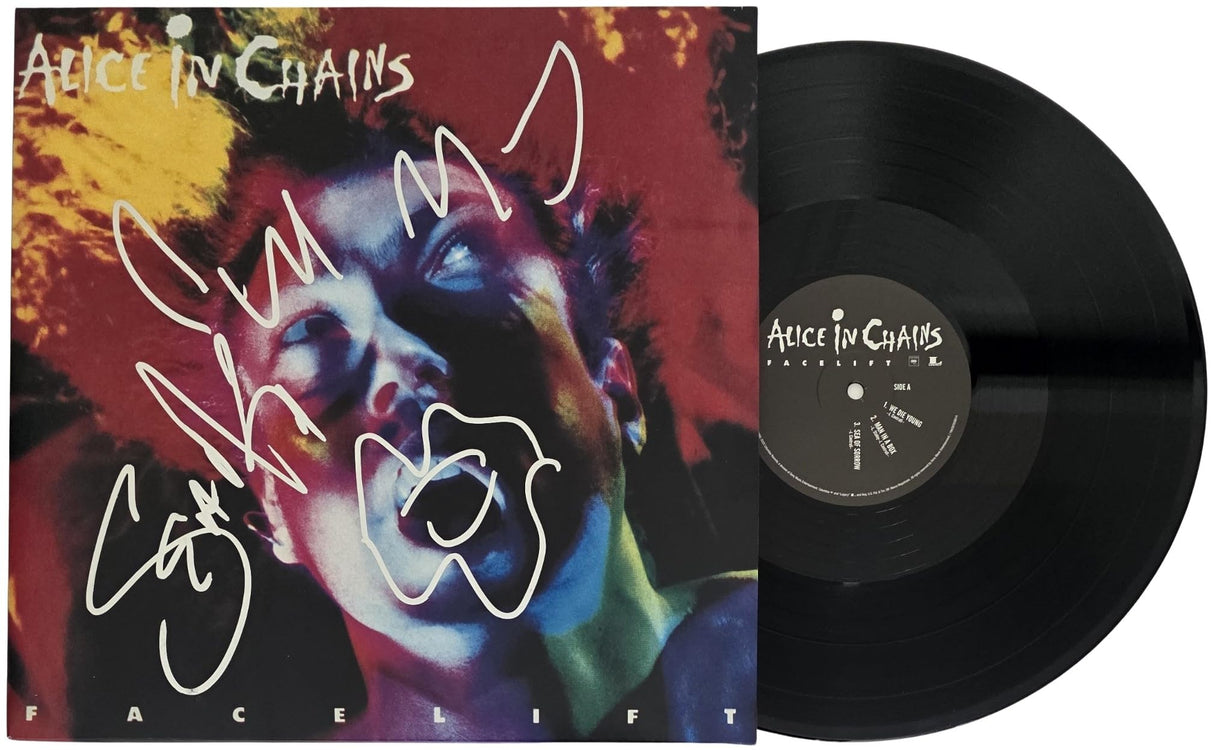 Sean Kinney Signed Alice In Chains Facelift Album COA Proof Autographed Vinyl Record Alice In Chains