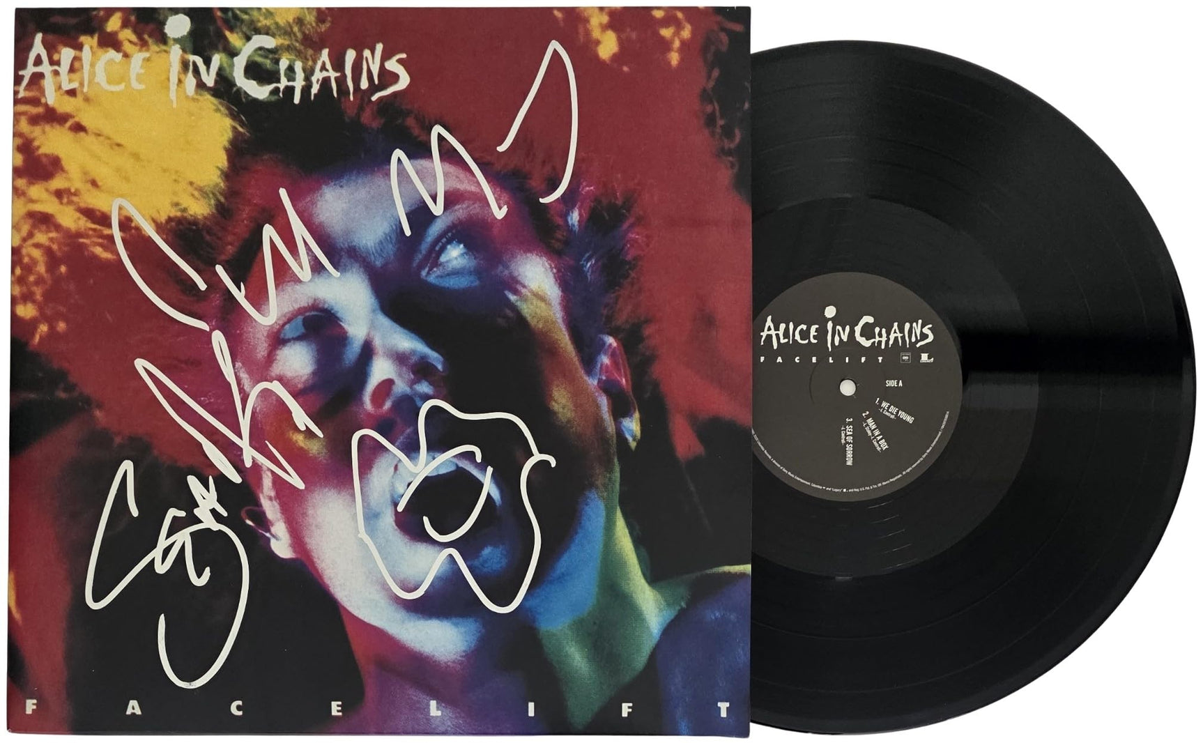 Sean Kinney Signed Alice In Chains Facelift Album COA Proof Autographed Vinyl Record Alice In Chains