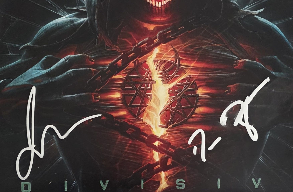 Disturbed Band Signed Divisive Album COA Proof Autographed Vinyl Record David Draiman,Dan Donegan,Mike Wengren,John Moyer