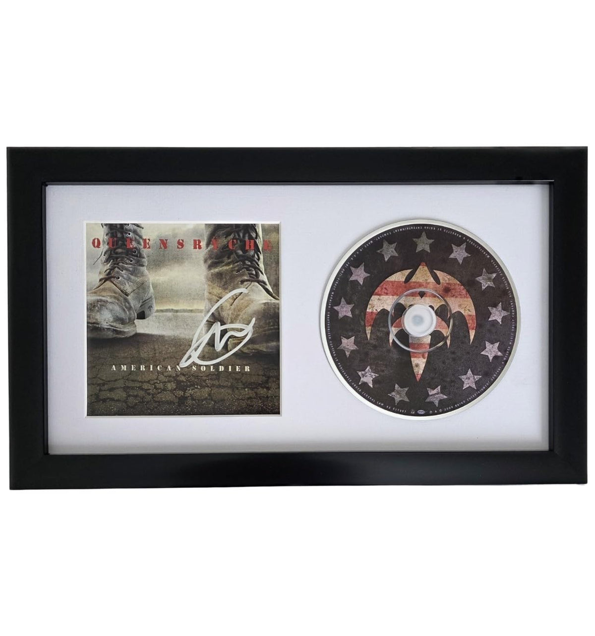 Geoff Tate Signed Queensryche American Soldier CD Framed COA Proof Autographed Framed CD 12x7