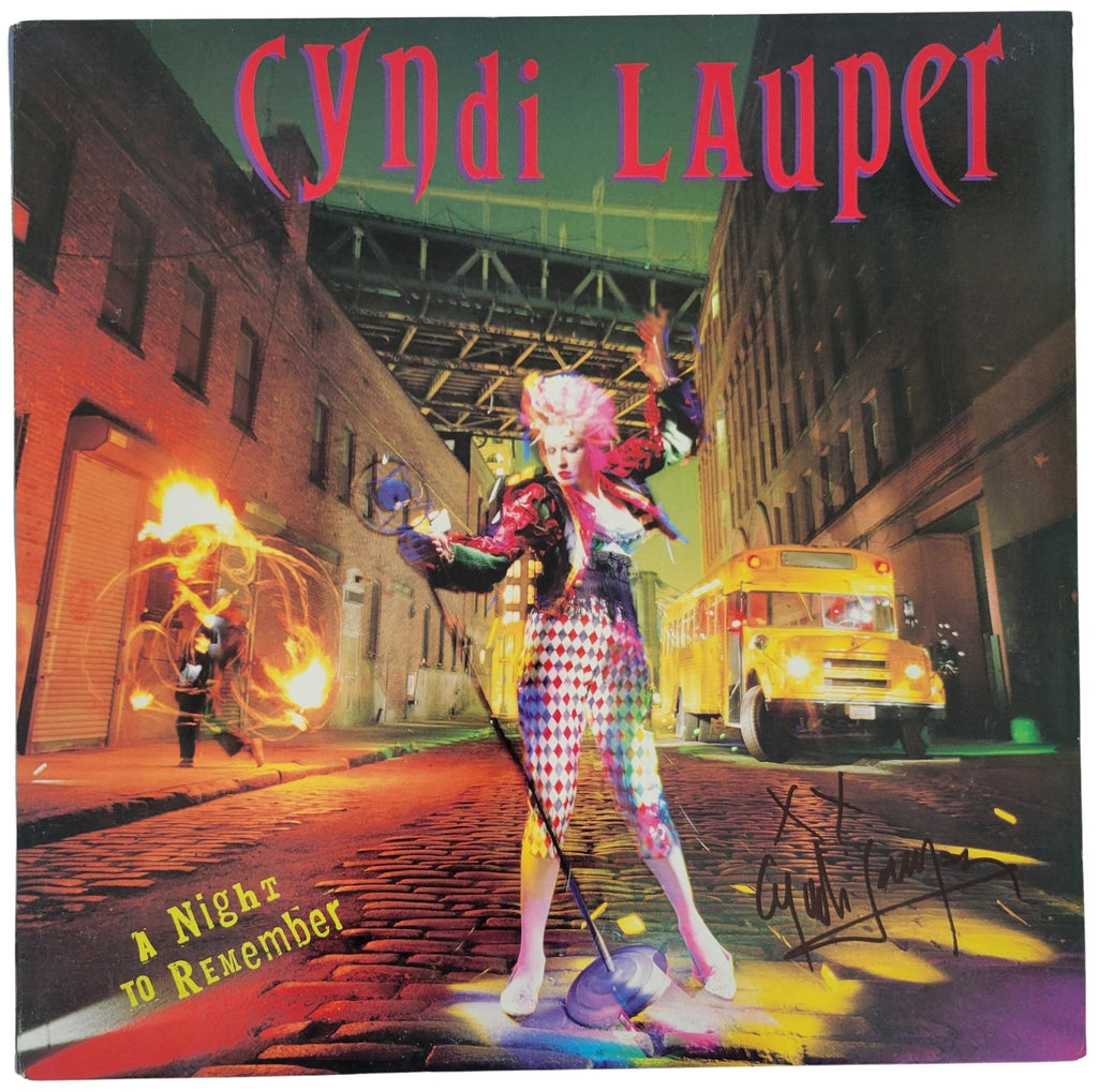 Cyndi Lauper Signed A Night to Remember Album COA Proof Autographed Vinyl Record STAR