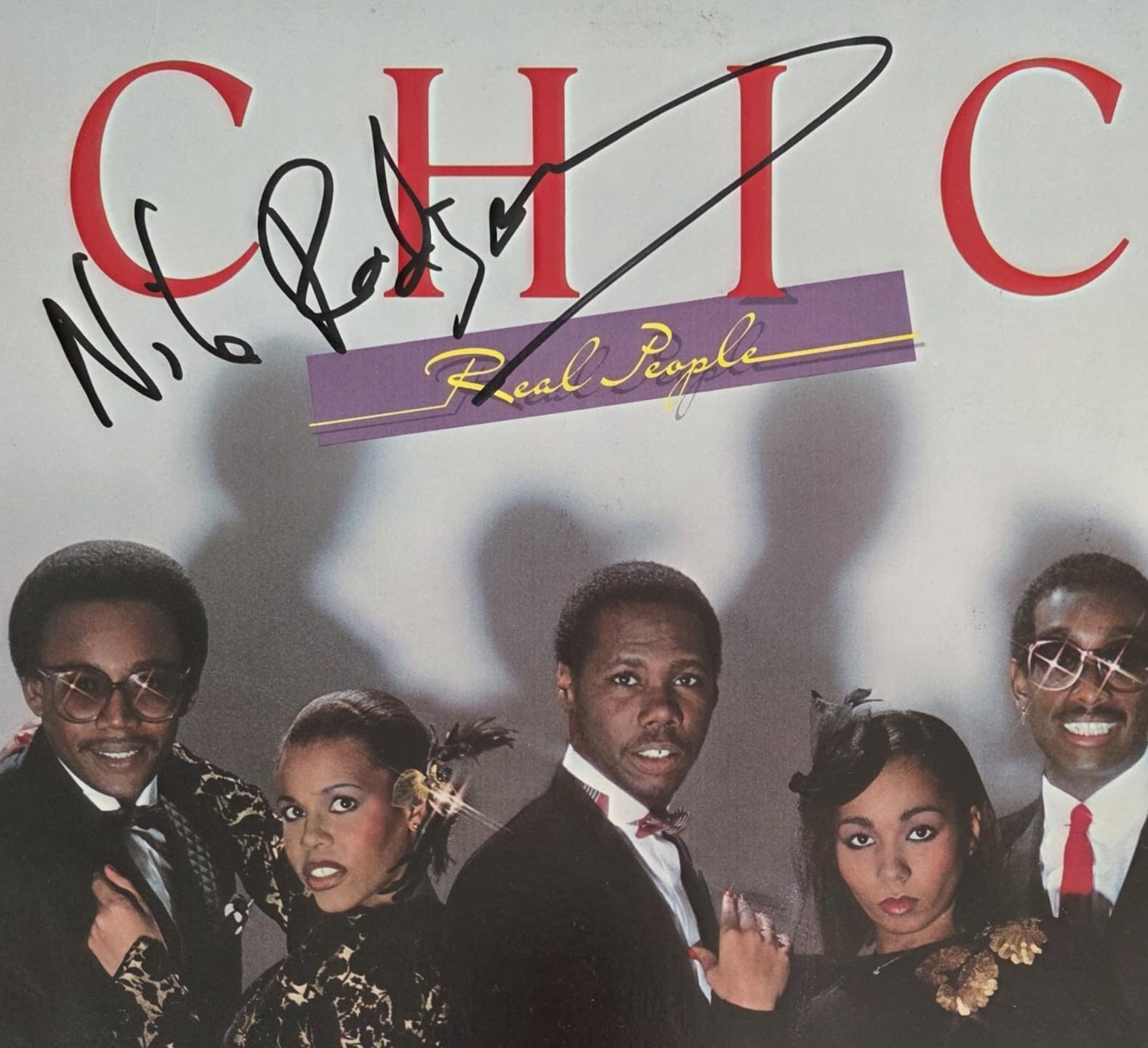 Nile Rodgers Signed Chic Real People Album COA Exact Proof Autographed Vinyl Record