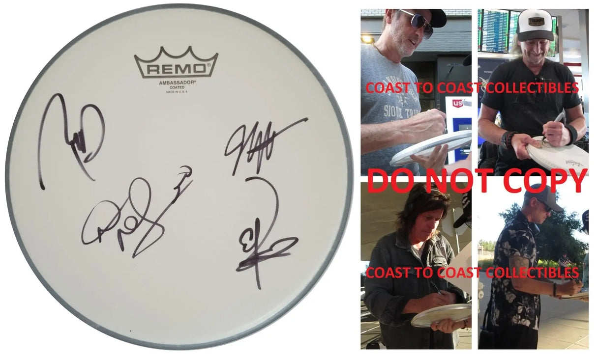Stone Temple Pilots Band Signed Drumhead DeLeo Kretz Gutt COA Proof Autographed