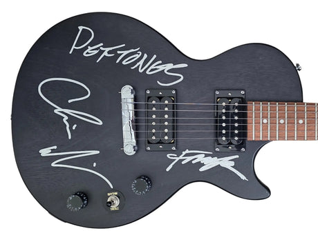 Deftones Band Signed Les Paul Electric Guitar COA Exact Proof Autographed Chino Moreno, Abe Cunningham, Frank Delgado