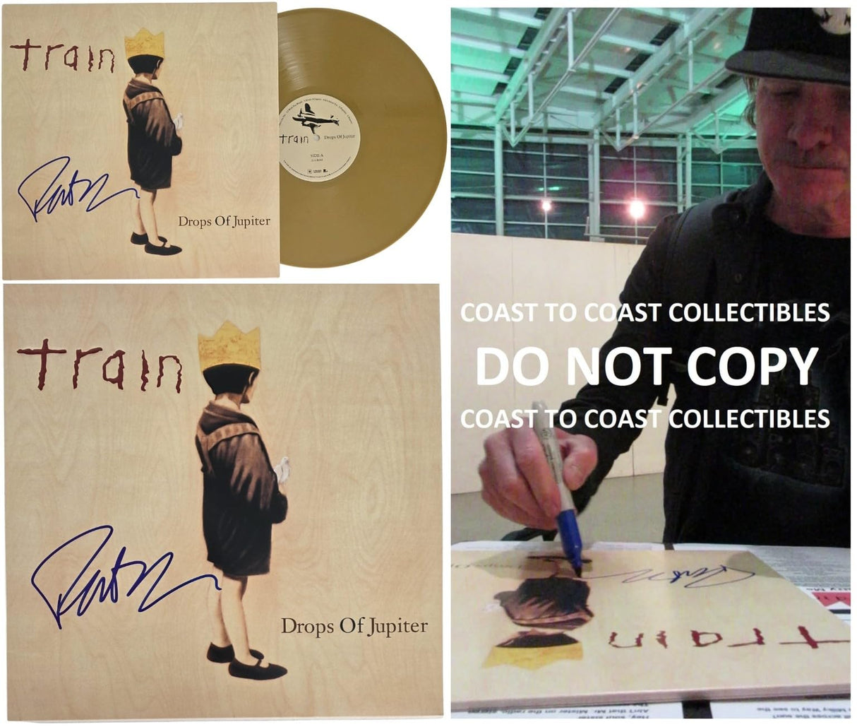 Patrick Monahan Signed Train Drops of Jupiter Album COA Proof Autographed Vinyl Record