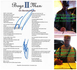 Boyz II Men Signed On Bended Knee Lyrics Sheet COA Exact Proof Autographed STAR