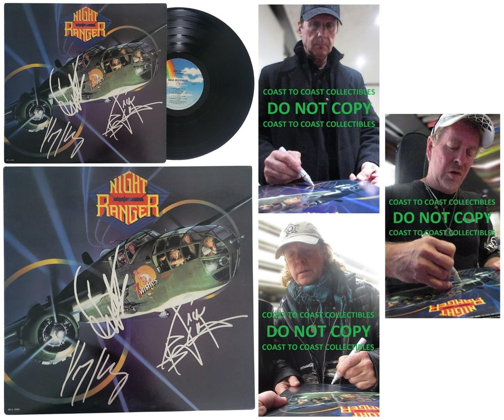 Night Rangers Band Signed 7 Wishes Album COA Proof Autographed Vinyl Record