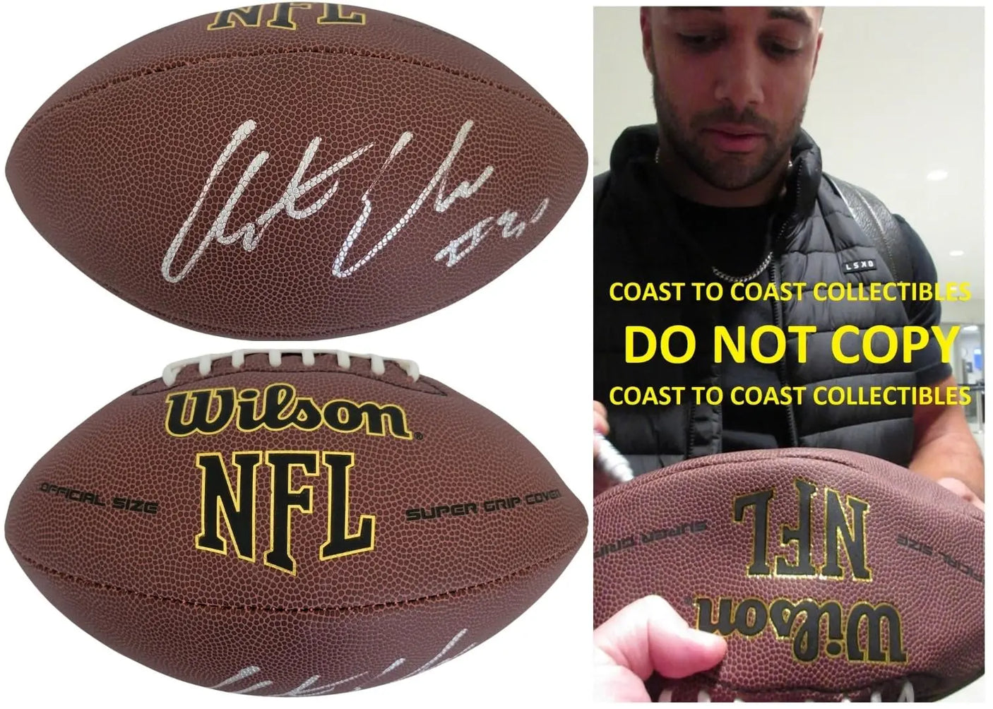 Austin Ekeler Signed Football Proof COA Autographed Washington Commanders LA Chargers