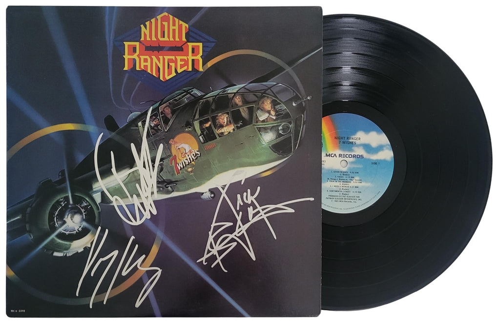 Night Rangers Band Signed 7 Wishes Album COA Proof Autographed Vinyl Record