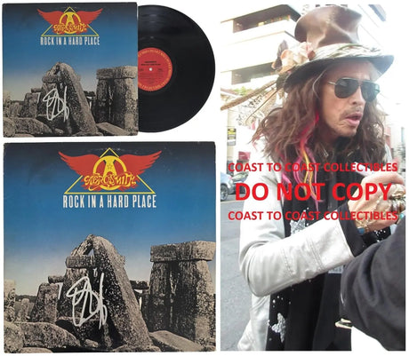 Steven Tyler Signed Aerosmith Rock in a Hard Place Album COA Proof Autographed Vinyl Record