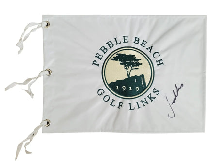 Jordan Spieth Signed Pebble Beach Golf Flag COA Exact Proof Autographed