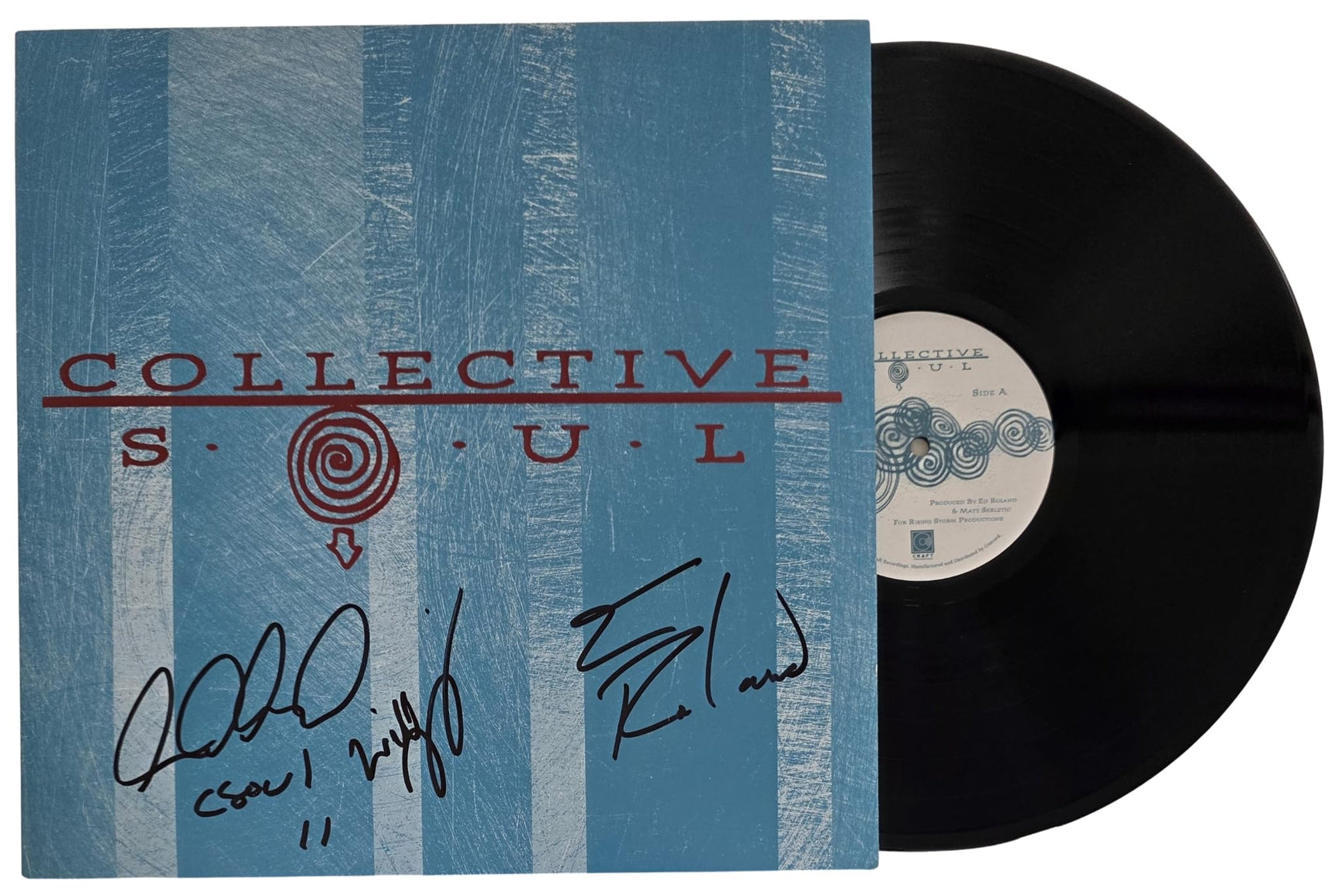 Collective Soul Band Signed Album COA Proof Autographed Vinyl Record Ed Roland Dean Roland Will Turpin