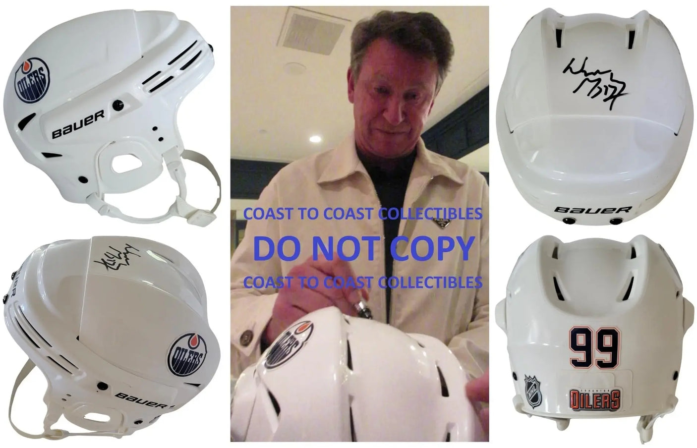 Wayne Gretzky Signed Oilers Full Size Hockey Helmet Exact Proof COA.Autographed