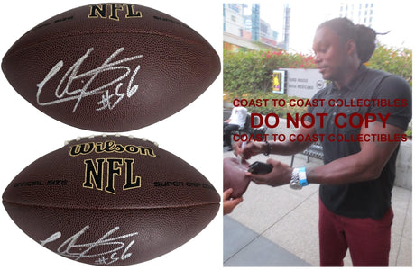 Lavar Arrington Signed Football COA Proof Autographed Penn State Washington