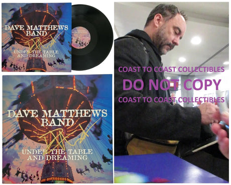 Dave Matthews Signed Under The Table And Dreaming Album COA Proof Vinyl Record Star