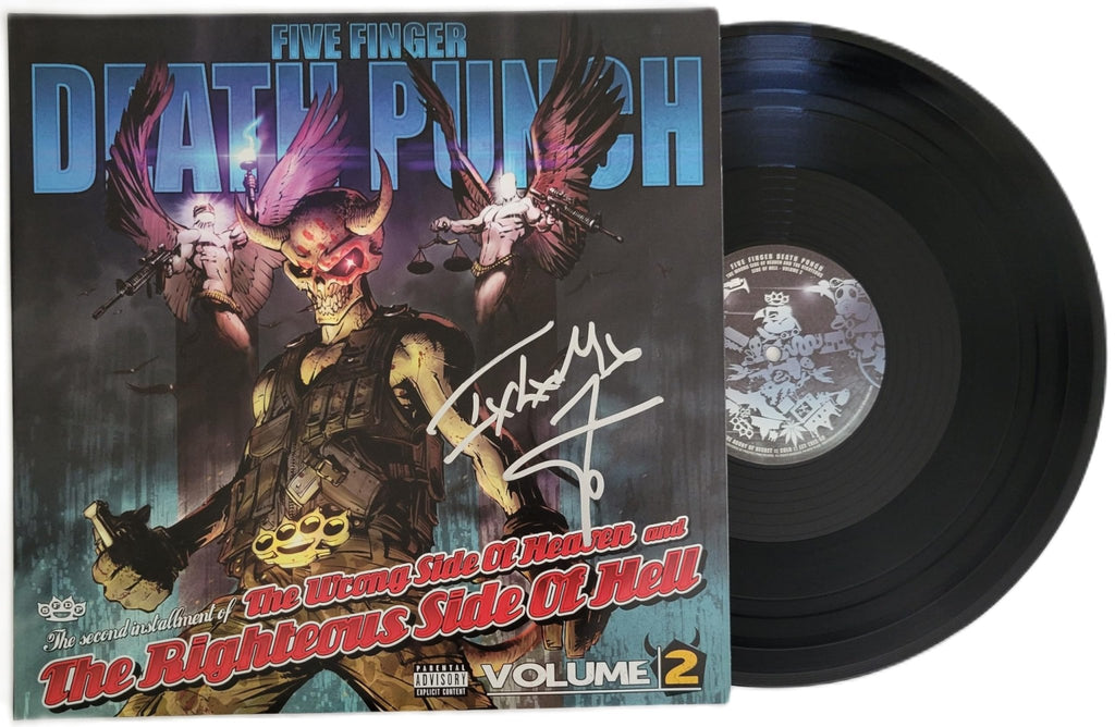 Ivan Moody Signed Five Finger Death Punch The Wrong Side of Heaven and Righteous Side of Hell Volume 2 Album Proof Autographed Vinyl Record