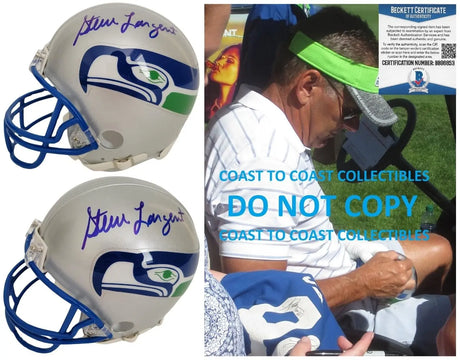 Steve Largent Signed Mini Football Helmet Proof Beckett COA Autographed Seattle Seahawks