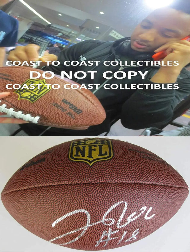 Josh Doctson Signed Duke Football COA Proof TCU Horned Frogs Washington