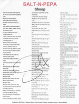 Salt Signed Salt - N - Pepa Snoop Lyric Sheet COA Exact Proof Autographed