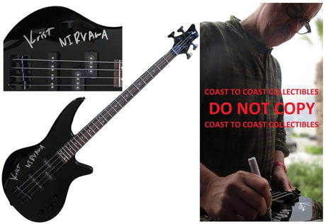 Krist Novoselic Signed Electric Bass Guitar COA Exact Proof Autographed Nirvana