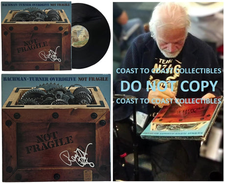 Randy Bachman Signed Bachman - Turner Overdrive Not Fragile Album, Autographed Vinyl Record LP with COA and Proof