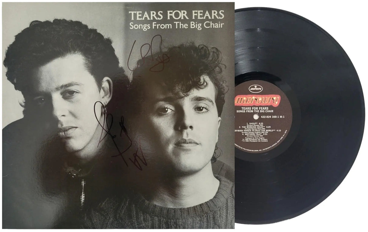 Smith & Orzabal Signed Tears for Fear Songs from the Big Chair Album COA Proof Vinyl Record STAR