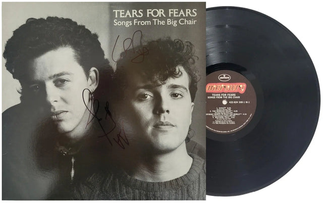Smith & Orzabal Signed Tears for Fear Songs from the Big Chair Album COA Proof Vinyl Record STAR