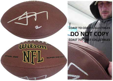 Johnny Manziel Signed Football Proof COA Autographed Texas A&M Aggies Heisman