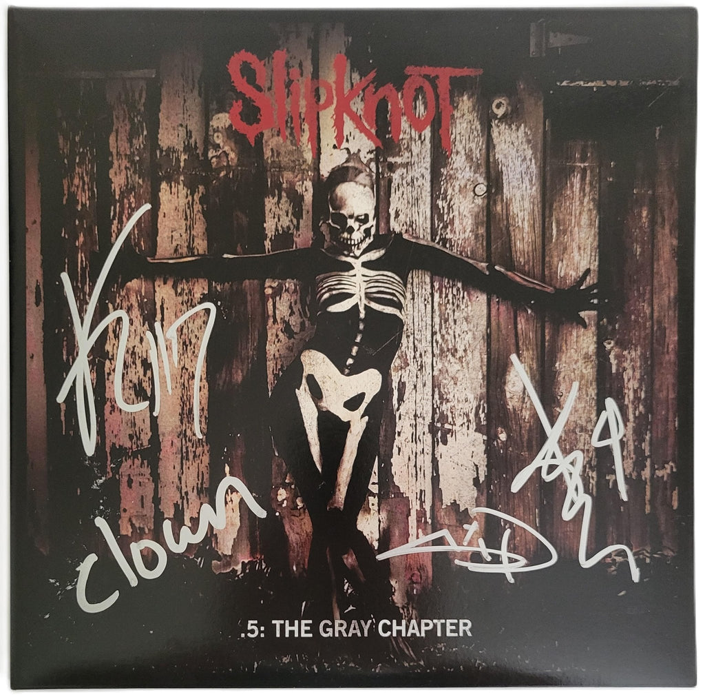 Slipknot Metal Band Signed 5 The Gray Chapter Album COA Exact Proof Autographed Vinyl Record