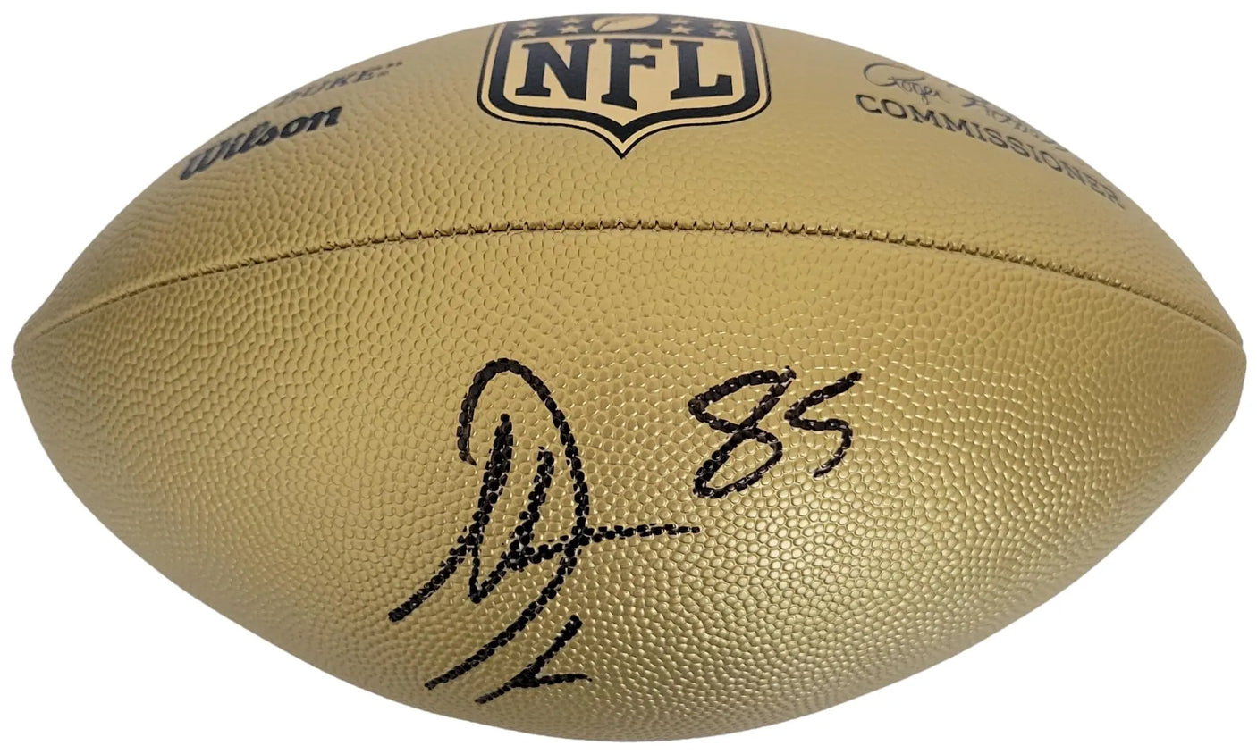 Antonio Gates Signed Gold Football Proof COA Autographed San Diego Chargers HOF