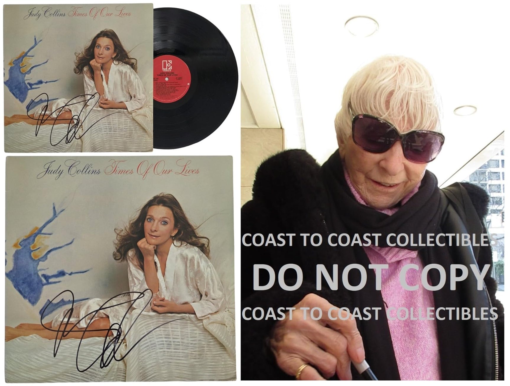 Judy Collins Signed Times of Our Lives Album COA Proof Autographed Vinyl Record